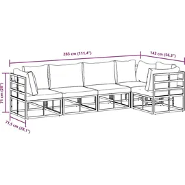 vidaXL Garten-Sofa-Set 5-tlg. schwarz