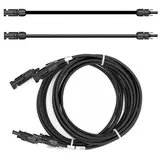 SOLARTRONICS Verlängerungskabel 6mm2 inkl. Solarstecker PV Kabel H1Z2Z2-K beidseitig schwarz - Photovoltaik Kabel mit Stecker - Solarkabel für Solarmodule - PV GAK, Made in Germany (10m - 6mm2)
