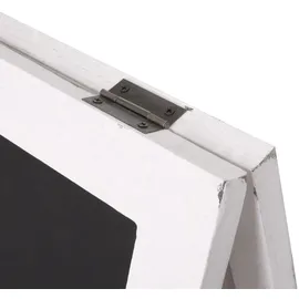 Mendler XL Werbetafel HWC-C17, Aufsteller Kreidetafel Kundenstopper, 2 Schreibflächen klappbar, 100x50cm ~ weiß shabby