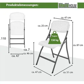 Trutzholm Campingset Klapptisch rund Ø 120 cm Weiß/Grau