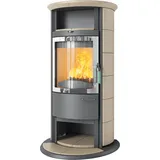 Kaminofen Hark 17 NH GT ECOplus 5 kW - Ofenkacheln: creme - Korpus: titan/verchromt