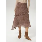 Aniston CASUAL Midirock Damen Gepunktet Braun 40
