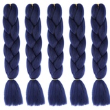 5 Stücke Jumbo Braids Extensions, 120cm Kunsthaar zum Einflechten Twist Zöpfe Synthetik Crochet Hair Flechthaar Haarverlängerungen Einfarbige Ombre Jumbo Zöpfe Haar Flechten Extensions für Crochet