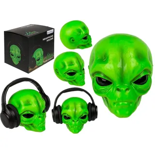 Out of the Blue Kopfhörerhalterung, Alien, ca. 16 x 18 x 18 cm, aus Polyresin, in Geschenkverpackung