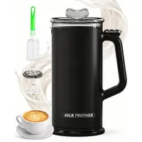 Milchaufschäumer Elektrisch 4-in-1, 350ml Automatischer Milchaufschäumer für Heißer und Kalter Milchschaum, mit Antihaftbeschichtung & automatischer Abschaltung, für heiße Schokolade, Cappuccino