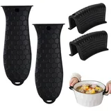 4 Stück Silikongriffe für Töpfe und Pfannen - Topfgriffe Mit Hitzeschutz für Ofenschalen, Gusseiserne Bratpfannen, Küche und Kochen