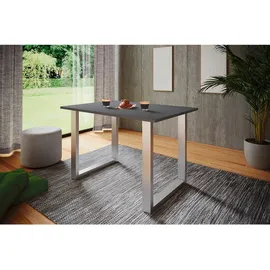 VCM my office Lona Schreibtisch anthrazit rechteckig, U-Fuß-Gestell silber 80,0 x 50,0 cm