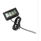 Digitales Lcd-thermometer (einteilig) Mit Wasserdichter Außensonde Für Kühlschrank/gefrierschrank – Aquarium, Fischbecken (schwarz) – 4,8 Cm × 2,8 Cm × 1,5 Cm