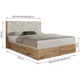MKS Meble Boxspringbett 200 x 200 cm H4 Beige