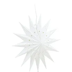 Ebuy24 Lindvallen Weihnachtsstern mit Licht Papier Ø51 cm Pendelleuchte weiß.