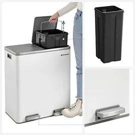 Songmics Mülltrenner 2 x 30,0 l weiß