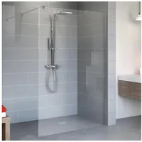 Schulte Duschwand Walk In Zum Kleben Alexa Style 2.0, 6mm Esg Sicherheitsglas Klar Hell, Profilfarbe: Chromoptik, Größe: 120 X 190 Cm - Schulte