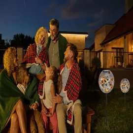 bmf-versand Solarleuchte Garten 2er Set Solarlampe Kugel Außenlampe Silber 18 cm Erdspieß - Schwarz/Grau