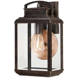 Byron 1-flammige mittelgroße Wandlaterne - Imperial Bronze mit Kupferreflektor - QZ-BYRON-M