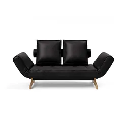 3-Sitzer INNOVATION LIVING TM "Ghia Schlafsofa", schwarz, B:178cm H:83cm T:93cm, Sofas, eine große Liegefläche mit geringer Stellfläche, beidseitig abklappbar