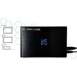 Hurricane GD35612 Externe Festplatte 3,5" USB 3.0 Desktop Speicher mit Netzteil für PC, Laptop, kompatibel mit Windows Mac Linux