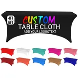 LLLGSH Personalisierte spanntischdecke - Individuelle Tischdecke mit Business-Logo-Text - für Messen, Veranstaltungen, Hochzeiten, Geburtstage, Jubiläen (6FT 72''×30''×29''(183×76×74CM))