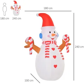 Homcom Aufblasbarer Schneemann Polyestertuch,