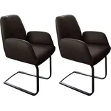 W.SCHILLIG Freischwinger ole (Set, 2 St), 2er- oder 4er-Set, Gestell in Schwarz pulverbeschichtet braun