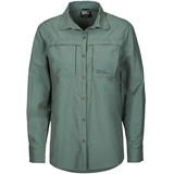 Jack Wolfskin Barrier L/S SHIRT W Gr. L (42/44), hedge-green, - Outdoor Bluse Mit Mückenschutz Damen Gr.L