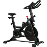 SPORTNOW Heimtrainer Fahrrad Höhenverstellbar Hometrainer mit Magnetwiderstand APP LCD-Monitor verstellbar Lenker Handyhalter Getränkehalter, Leise Stabil Ergometer Fitnessbike Indoor Cycling Bike   Aosom