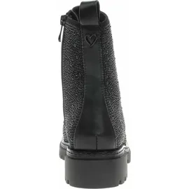 Marco Tozzi Damen Stiefeletten zum Schnüren mit Reißverschluss Glitzerdetails, Schwarz (Black Glitter), 40 EU
