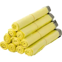 BigDean 10 Rollen Gelber Sack, Gelbe Säcke 90 Liter HDPE Gelb 13 Stück pro Rolle, insgesamt 130 Stück - ca. 60x87 cm plus 5 cm Umschlag 15my - Gelb
