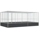 vidaXL Vogelkäfig Voliere mit Erweiterung 518 x 307 x 212 cm silbern