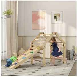 aiyaplay Kletterdreieck 3 in 1 Set mit Rutsche Mehrfarbig