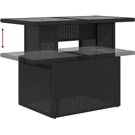 vidaXL Gartensofa-Set mit Kissen, schwarzes Polyrattan