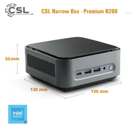 CSL Mini-PC Narrow Box Premium Intel N200 2023 4K Ultra HD 3,7 GHz 16 GB RAM 1000 GB SSD Intel UHD Graphics Windows 11 Home