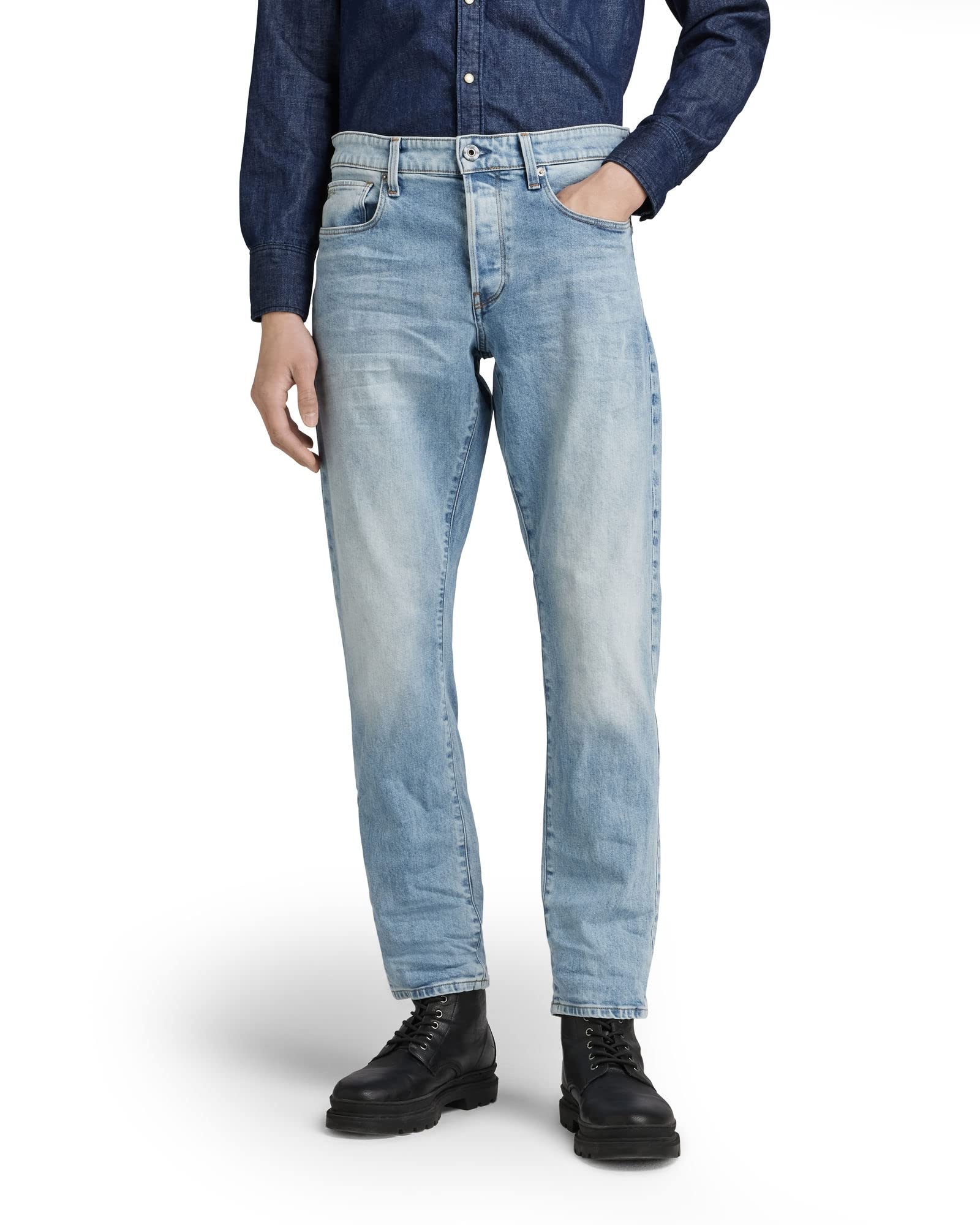 G-STAR RAW Herren 3301 Regular Tapered Jeans, Blau (lt indigo aged 51003-C052-8436), 38W / 36L