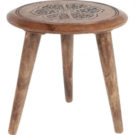 Beliani Beistelltisch 2er Set TURUA Mango Holz Braun