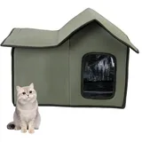 Katzenschutz im Freien,Wasserdichtes Haustier-Katzenhaus,Faltbarer Haustierunterstand im Freien,Unterschlupf Für Streunende Kätzchen regensicheres Hundehaus,Katzenhaus,Villa-Zelt für Hunde,Katzen