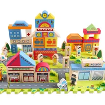 COFI 114-teiliges Spielset aus Schaumstoffbausteinen für die frühe Bildung, Bauen Sie spielerisch eine Stadt