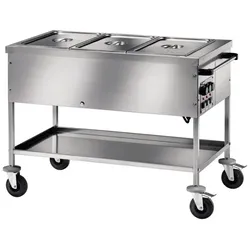 KBS Gastrotechnik KBS Bainmarie Wagen, 3Gn 1/1, Seitliche Bedienung 1170x670x850 mm Edelstahl