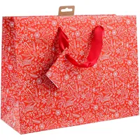Clairefontaine 5x Geschenktasche Shopper rot & weiß 32x13x24,5 cm