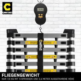Craftfull Teleskopleiter 2.6 m 9 Sprossen inkl. Tragetasche