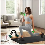 SPORTNOW Hantel-Set 6 Kurzhanteln mit Klappbarem Hantelständer, 2 x 1kg, 2 x 3kg, 2 x 5kg, (Kurzhantel, Hexagon Hanteln Set), für Fitness, Gymnastik, Zuhause bunt sechseckig