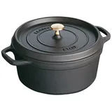 Staub Cocotte 16 cm rund schwarz