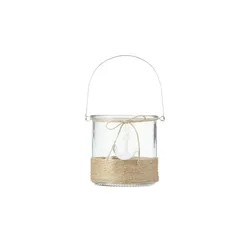 HOME STORY Windlicht  Anker , transparent/klar , Glas,Naturfaser,Polyresin (Kunstharz) , Maße (cm): H: 12  Ø: 12