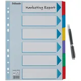 Esselte Ordnerregister Vollformat blanko farbig 6-teilig, 1 Satz