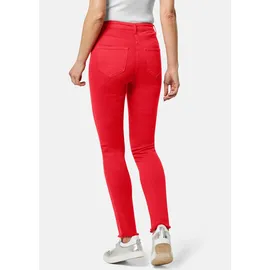 Madeleine Mid Waist Skinny-Hose mit Fransen in rot | Gr.: 44