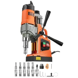 Vevor Profi Kernbohrmaschine Magnetbohrmaschine Magnetkraft 12500 N, 850 U/min 1450 W Magnetbohrmaschine 40 mm Bohrdurchmesser, Magnetkernbohrsystem für Schiffsbau, Brückenbau usw. Orange