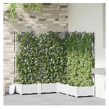 vidaXL Gartenpflanzer mit Gitter 120 x 120 x 125,5 cm Weiß