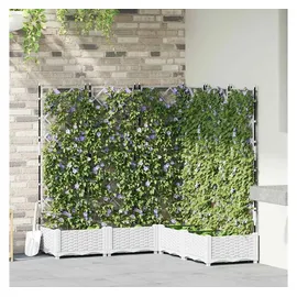 vidaXL Gartenpflanzer mit Gitter 120 x 120 x 125,5 cm Weiß