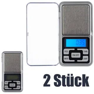 RWEUOQ Feinwaage 2 Stk Feinwaage 200g/0,01g Elektronische Taschenwaage mit LCD-Display, (Digitale Mini-Taschenwaage für präzise Messungen unterwegs., 2-tlg., Hohe Präzision, 200g Kapazität, 0,01g Genauigkeit, 5 Gewichtseinheiten), Kompakt, LCD-Display, Edelstahlfläche, automatische Abschaltung.