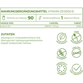 Vitality Nutritionals Vitamin D3 Kapseln 90 St.
