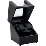 Tolesum Uhrenbeweger 2 Uhren,USB-Type c Automatik Uhrenbeweger, Watch Winder für Herren und Damen,Zwei Wickelschwingmodi für Automatikuhren PU Leder mit Leisem Motor -Schwarz