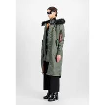 Alpha Industries Long Fishtail Jacke - Vintage Green - XS